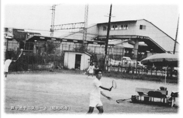 昭和45年頃の芦ヶ池テニスコートの写真